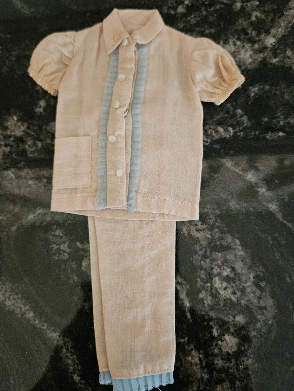 Vintage Barbie Pajama Party #1601 (1964-1965) Pink & Blue 2-Piece Set